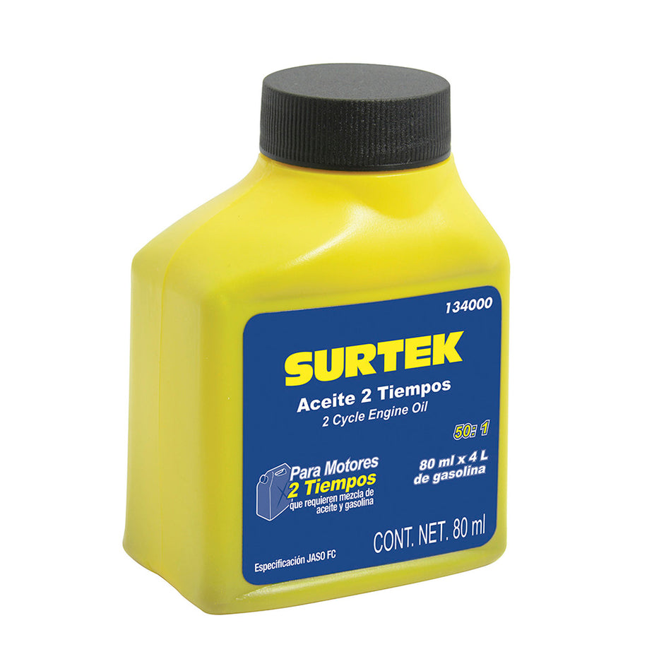 Aceite semi sintético dos tiempos 50:1, 80 ml Surtek 134000