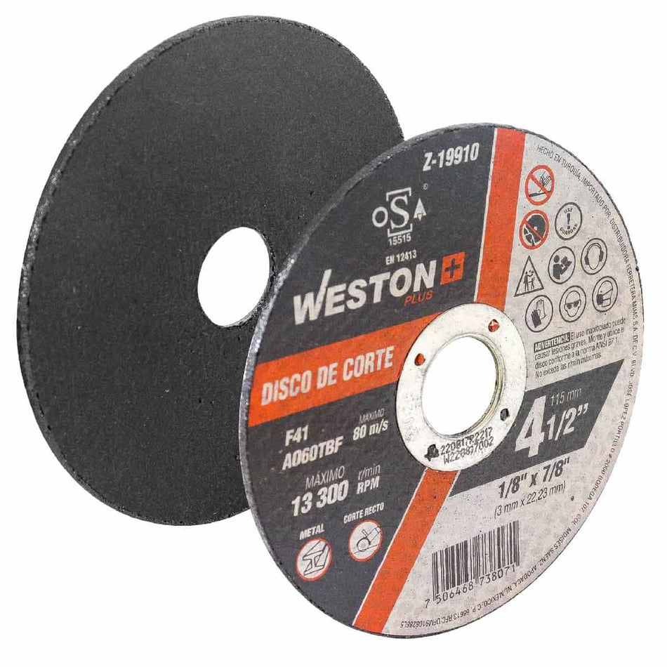 DISCO D/CORTE P/METAL 4-1/2'' x 1/8''