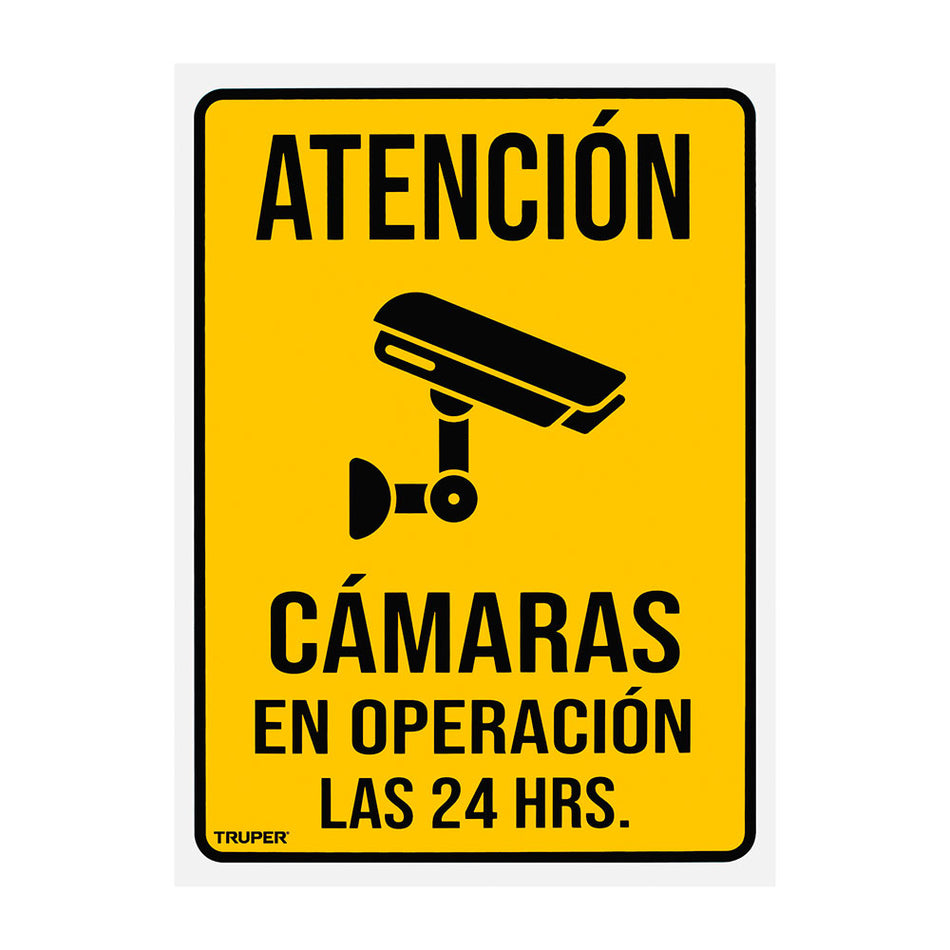 Letrero de señalización 'CÁMARAS EN OPER