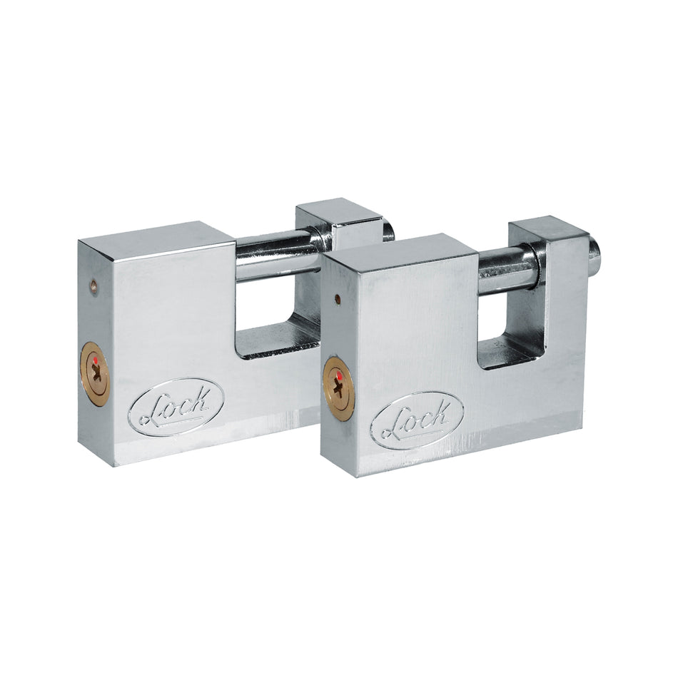 Juego de candados para cortina 80 mm, niquel satinado, llave estándar, 2 piezas Lock J2CC