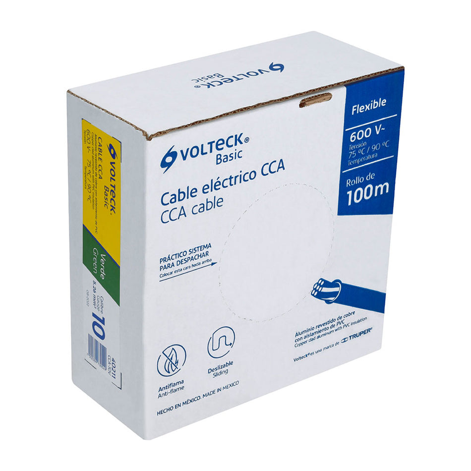 Rollo de 100 metros de cable THW CCA 10