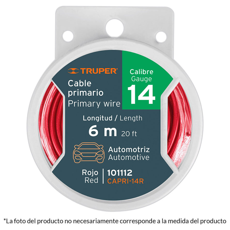 Carrete con 9 m de cable primario rojo c