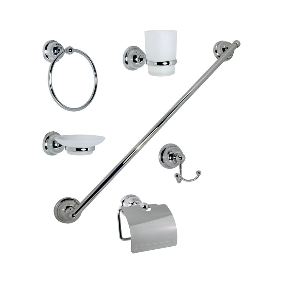 JGO.ACCESORIOS ACABADO CROMO P/EMPOTRAR,