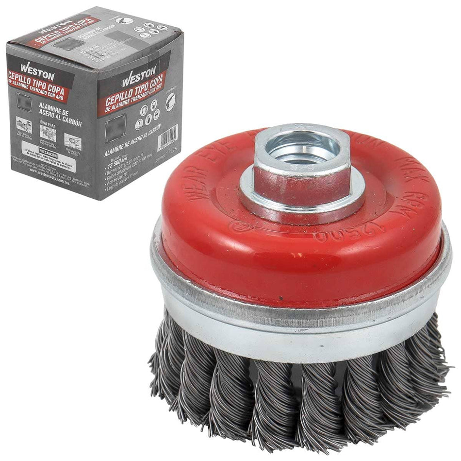 CEPILLO TIPO COPA TRENZADA C/ARO 3" ENT