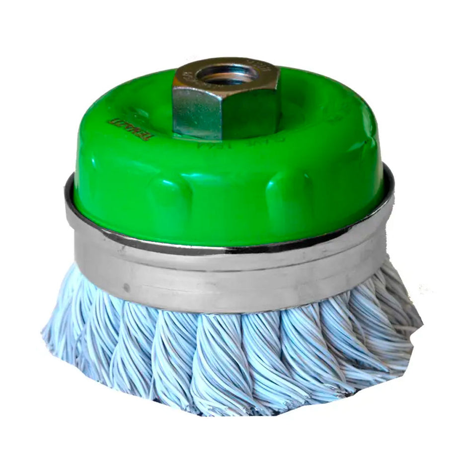 Cepillo tipo copa trenzado plastificado