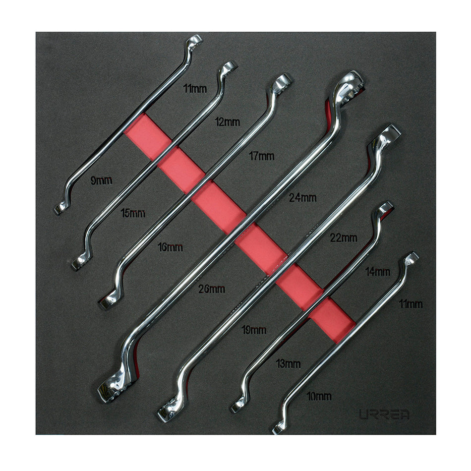 Juego de llaves de estrías 45° métricas 7 piezas, CH214-C Urrea CH214