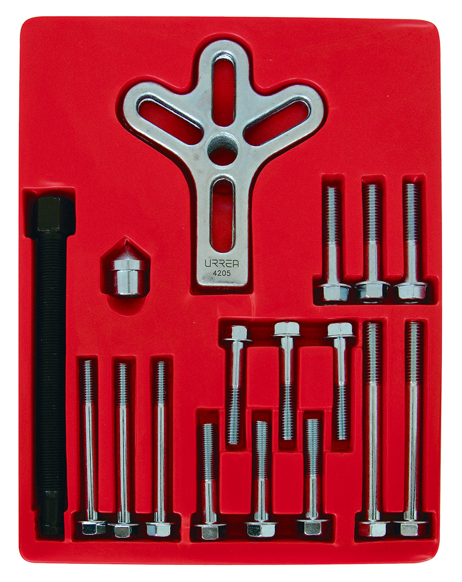Juego de extractor automotriz de volante tipo "C", 17 piezas Urrea 4205