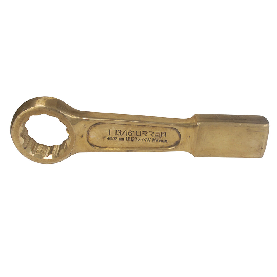Llave de golpe plana de bronce-aluminio antichispa en pulgadas, 12 puntas, 1-13/16" Urrea UH2729SW