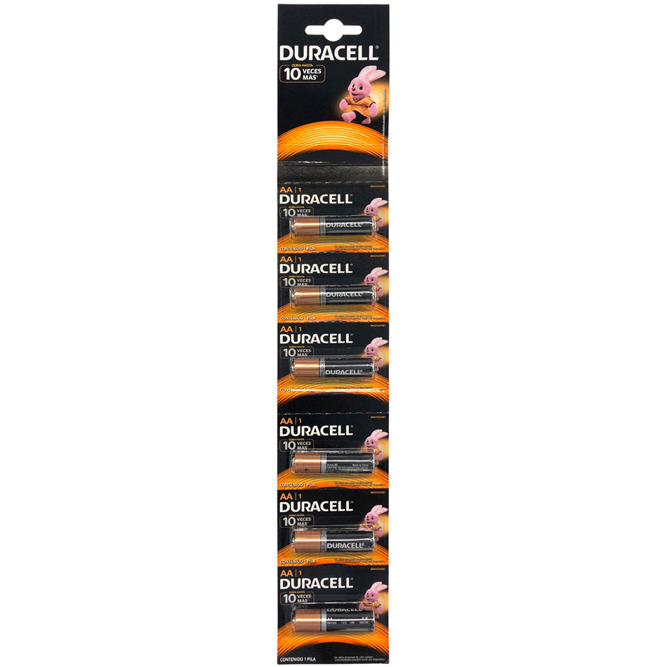 Tira de pilas alcalinas Duracell® "AA", 6 piezas Surtek MN1500B1
