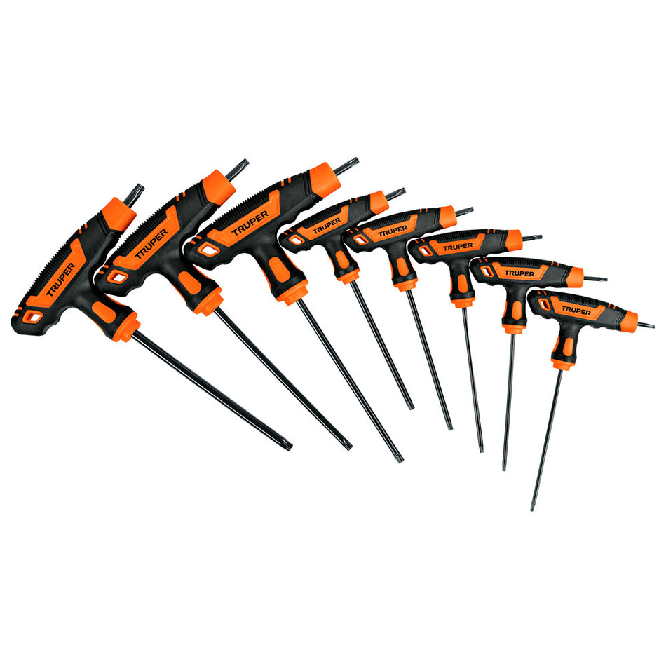 Juego de 8 llaves torx extralargas con m
