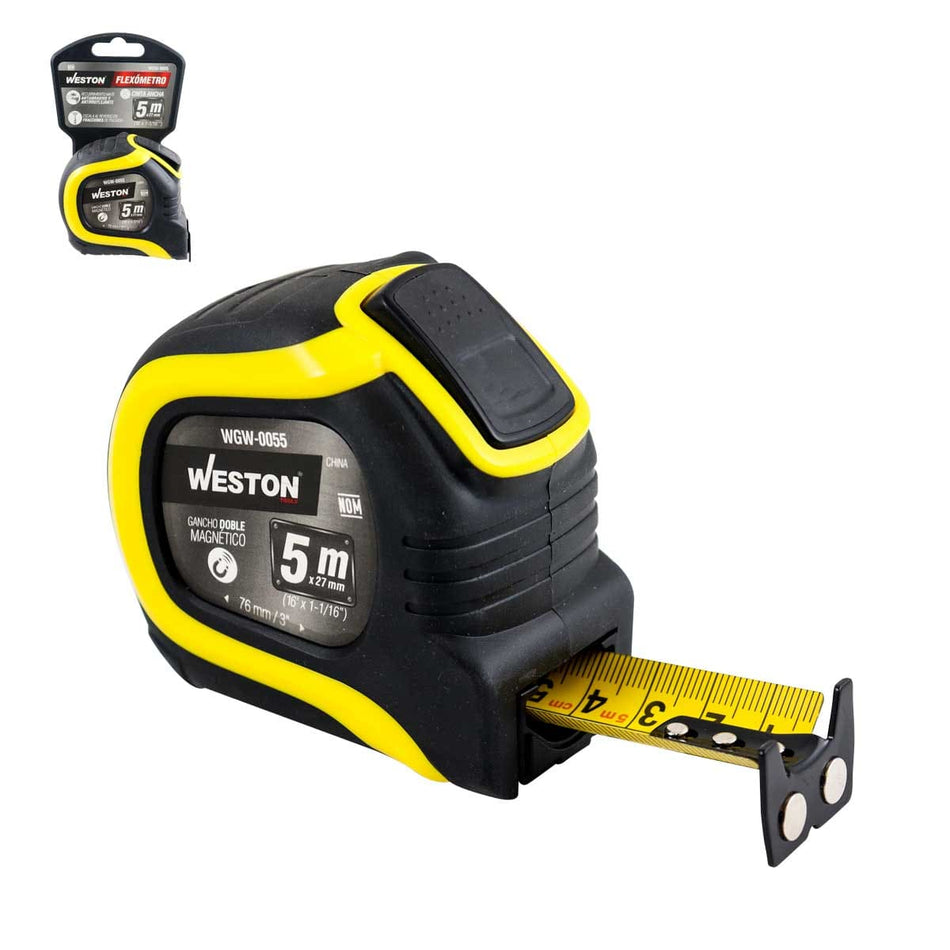 FLEXOMETRO 5M X 27MM AMARILLO CINTA ANCH