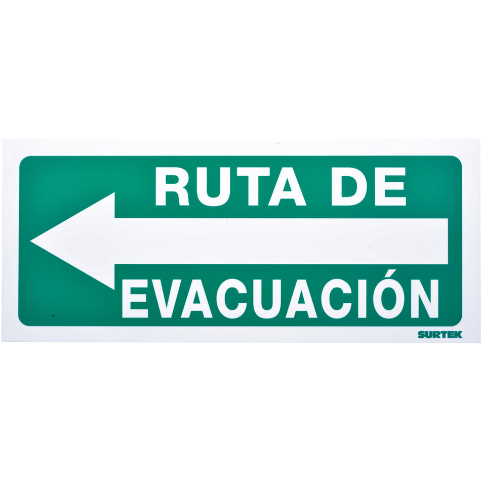 Señal "Ruta de evacuación" izquierda Surtek SES5