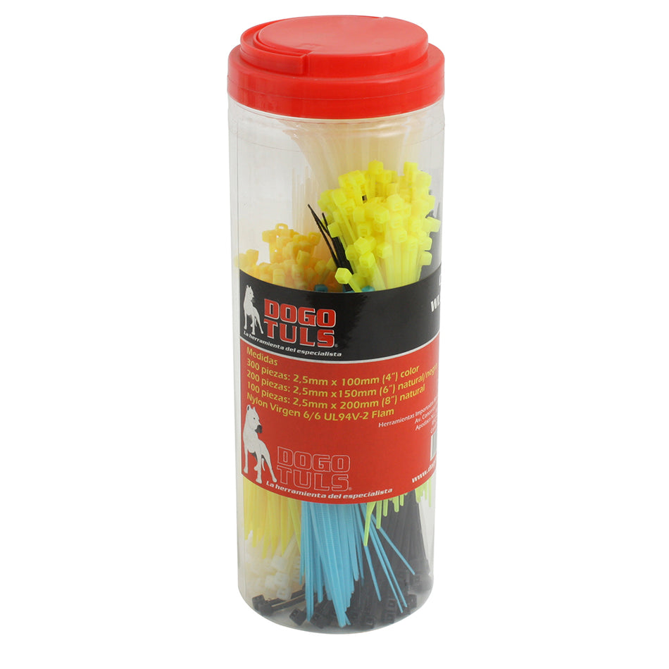 CINTILLAS SUJETACABLE BOTE 600 PZAS DOGOTULS WL8026