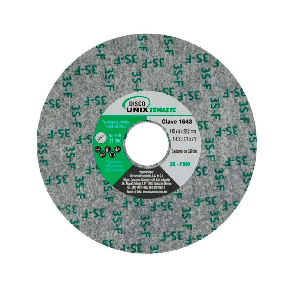 Disco unix de carburo de silicio grano f