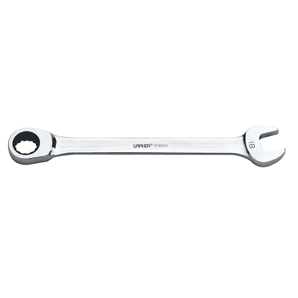 Llave combinada pulido espejo de matraca métrica, 12 puntas, 18 mm Urrea 1218MCM