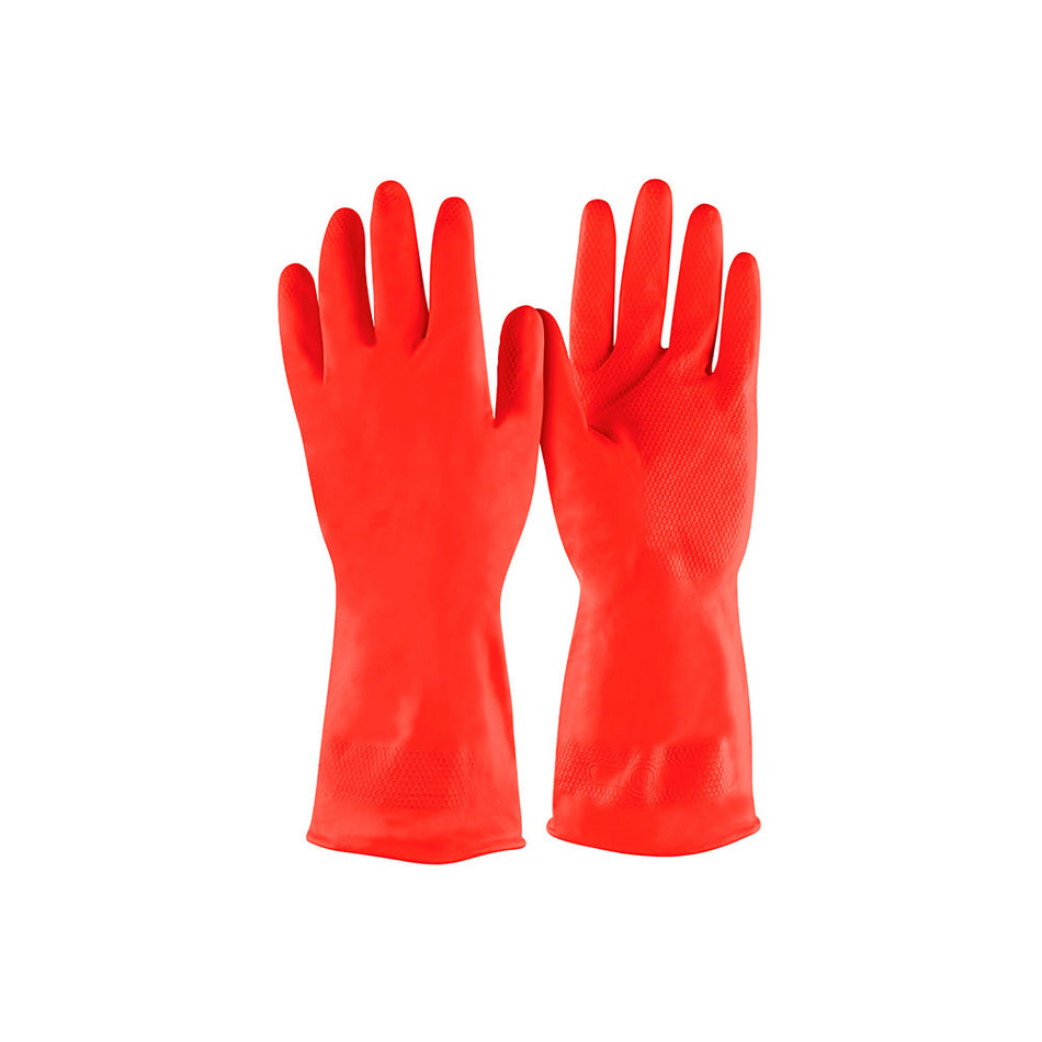 Guantes de látex para limpieza, rojos, X