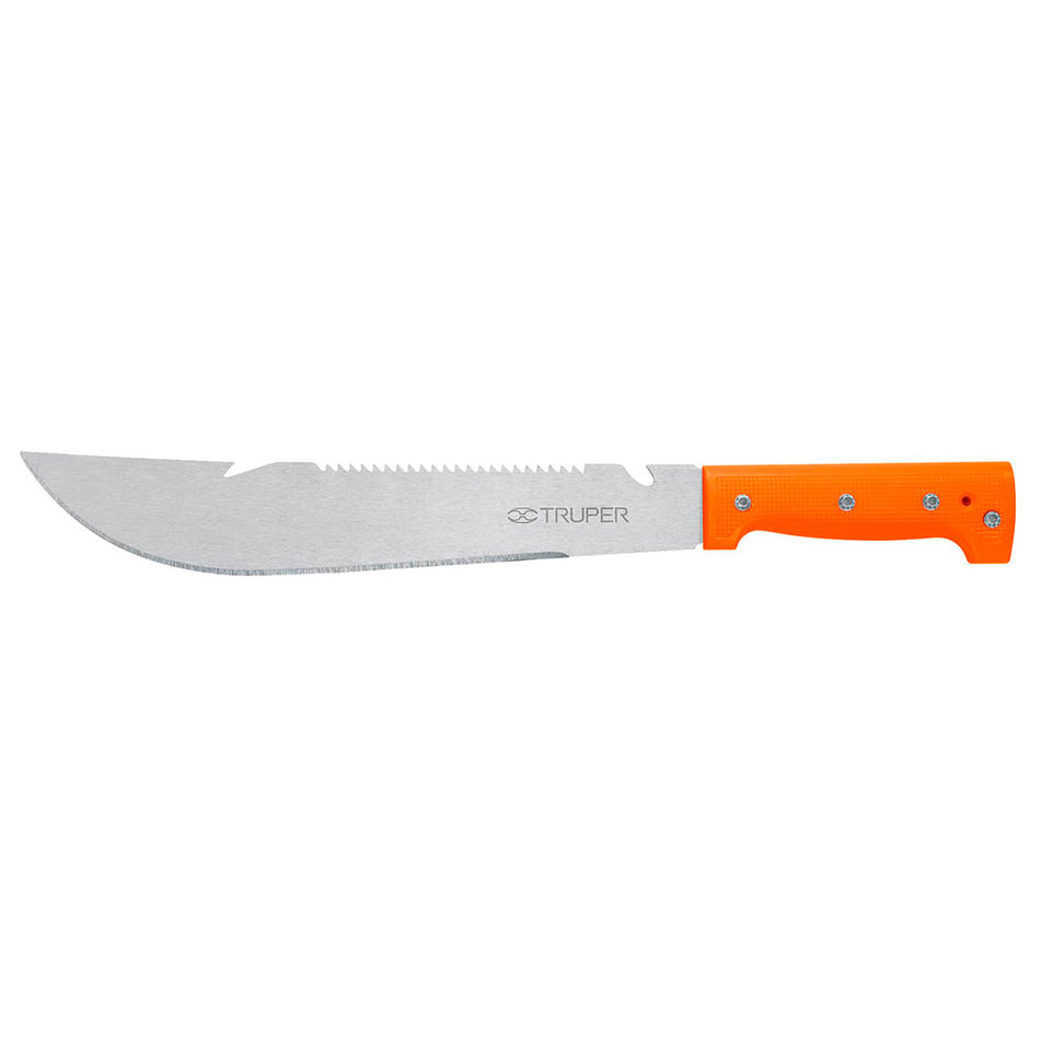 Machete rambo 12' cacha remachada naranj