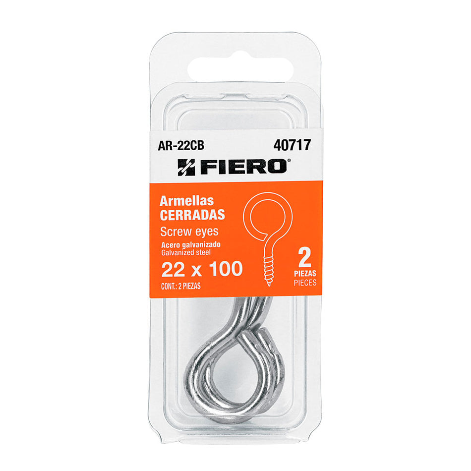 Blíster con 2 armellas cerradas de 22 x