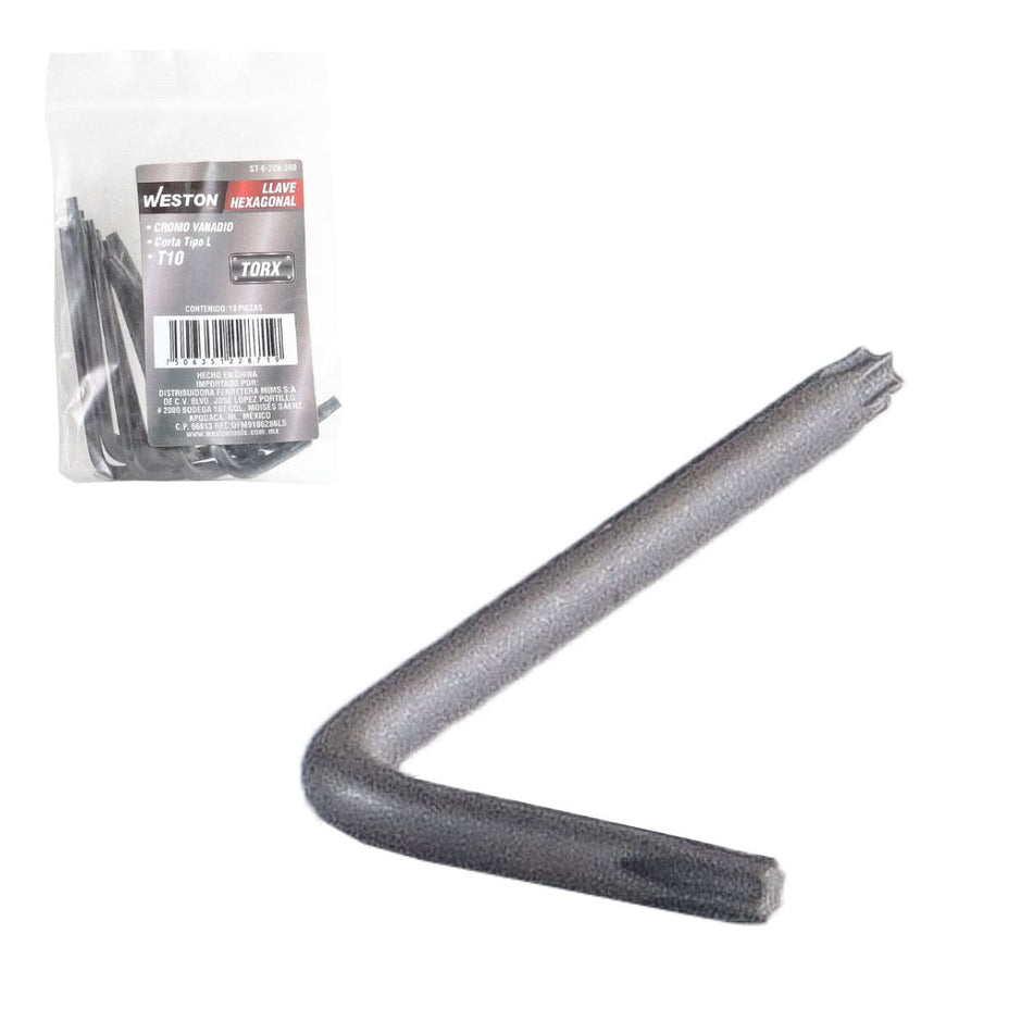 LLAVE HEX; L PUNTAS TORX CORTA CrV  T10