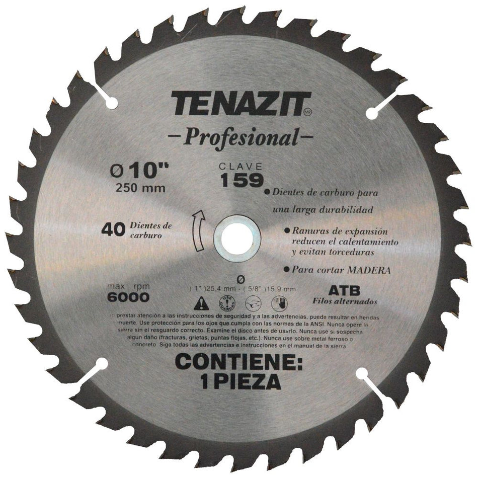 Sierra para corte de madera de 250 x 25.