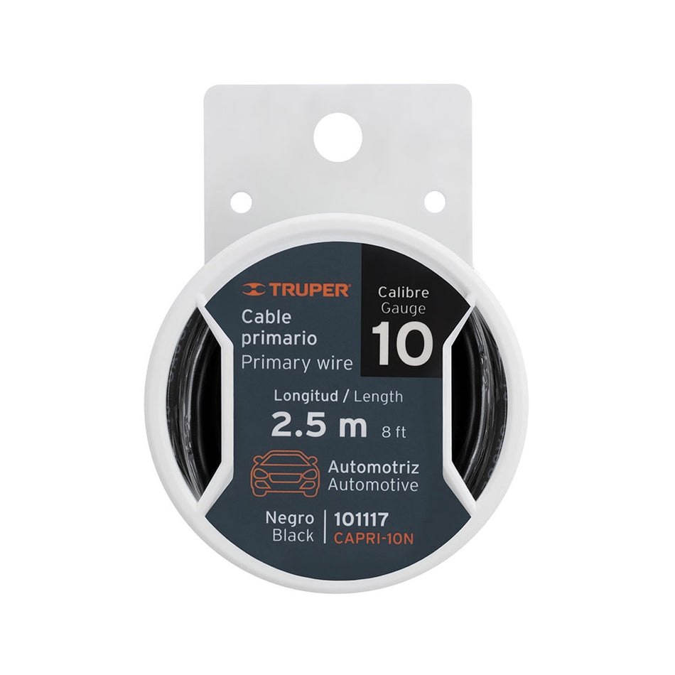 Carrete con 2.5 m de cable primario negr