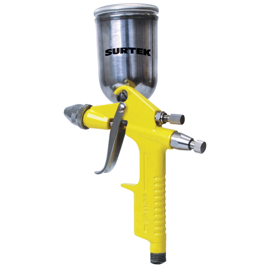 Pistola mini para pintar terminados con alimentacion de gravedad, capacidad 125 ml, 72 PSI Surtek PPG4