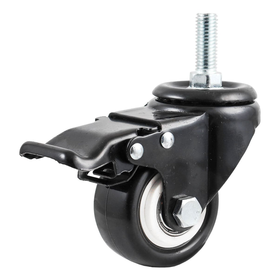 RODAJA DE PVC NEGRO GIRATORIA C/FRENO C/