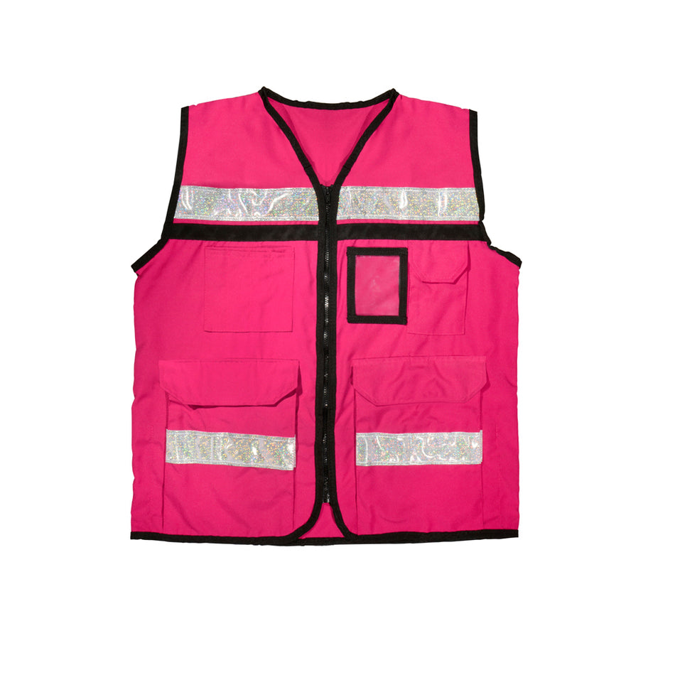 Chaleco de seguridad tipo supervisor cerrado con reflejante rosa M Urrea USCH82