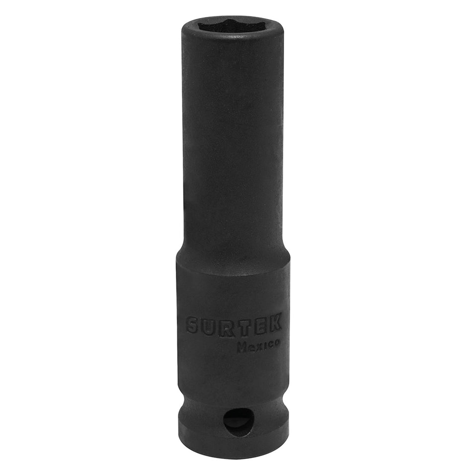 Dado de impacto largo cuadro de 1/2", 6 puntas, en pulgadas, 9/16" Surtek S7818HL