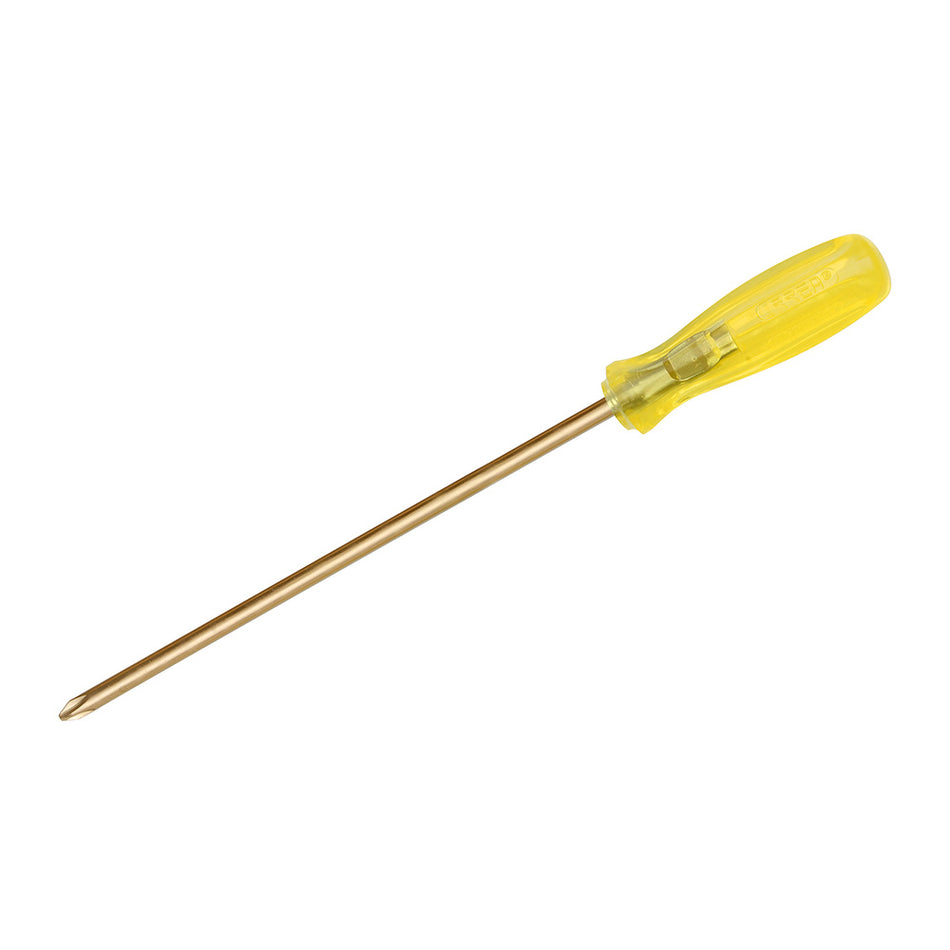 Destornillador de bronce-aluminio antichispa con mango ámbar, punta phillips de #3 Urrea UH9686