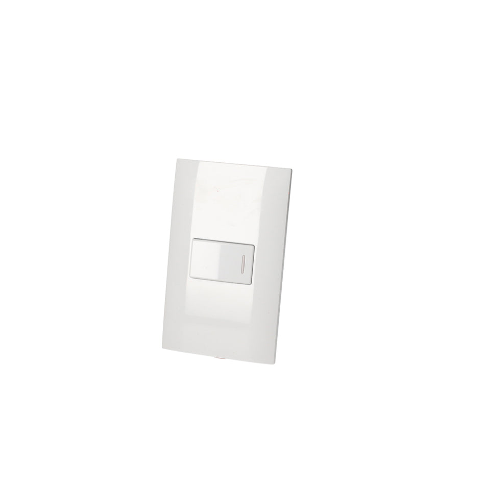 Placa para timbre 1/3, línea Americana, color blanco Surtek P418B