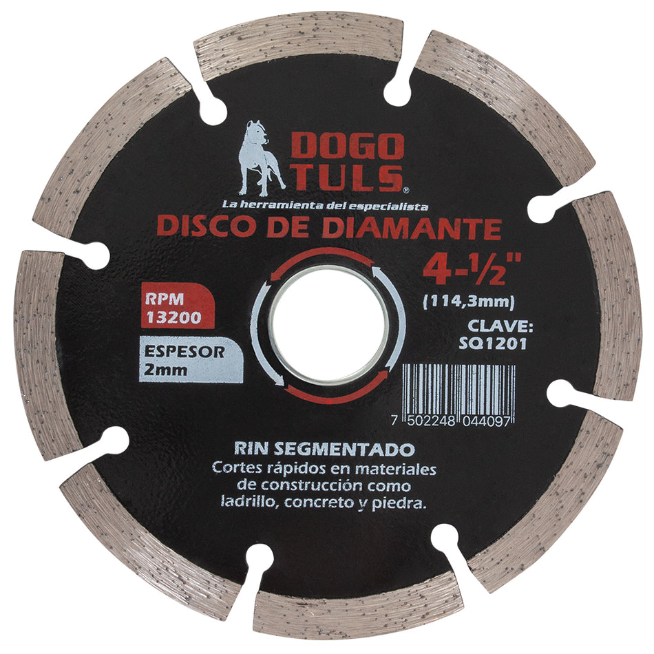 DISCO DE DIAMANTE RIN SEGMENTADO 4-1/2" DOGOTULS SQ1201