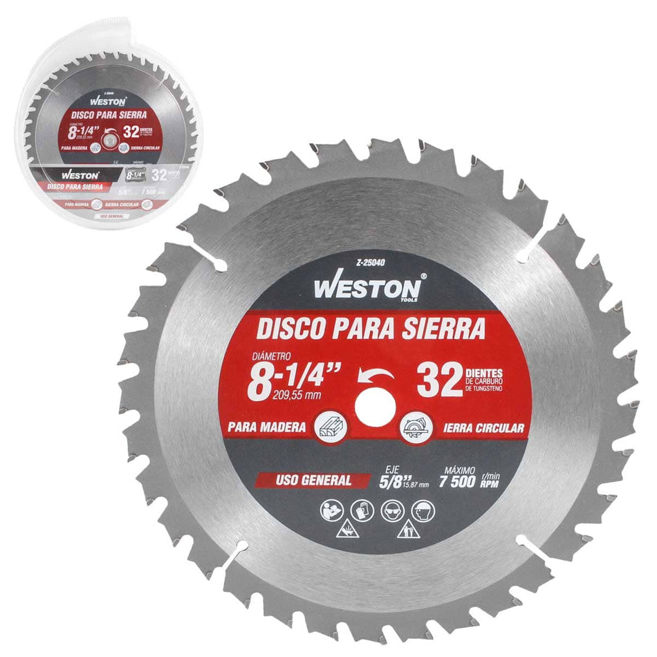DISCO PARA SIERRA CIRCULAR P/MADERA 8-1/
