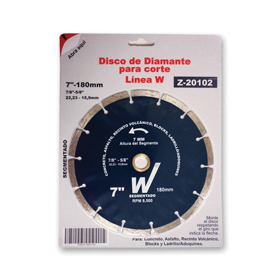 DISCO DIAMANTE 7" SEGMENTADO 7/8"-5/8"