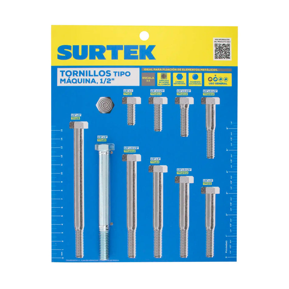 Muestrario de tornillos tipo maquina 1/2" Surtek MUET4
