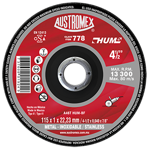Disco abrasivo de 115 x 1 x 22.23 mm par
