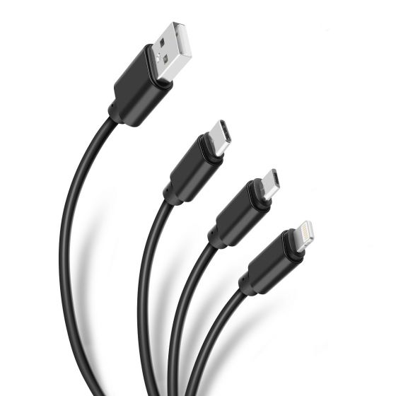 CABLE 3 EN 1 USB A  LIGHTNING/MICRO USB