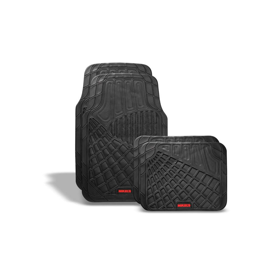 Tapetes para auto de hule, negro de lujo MIKELS TA-1