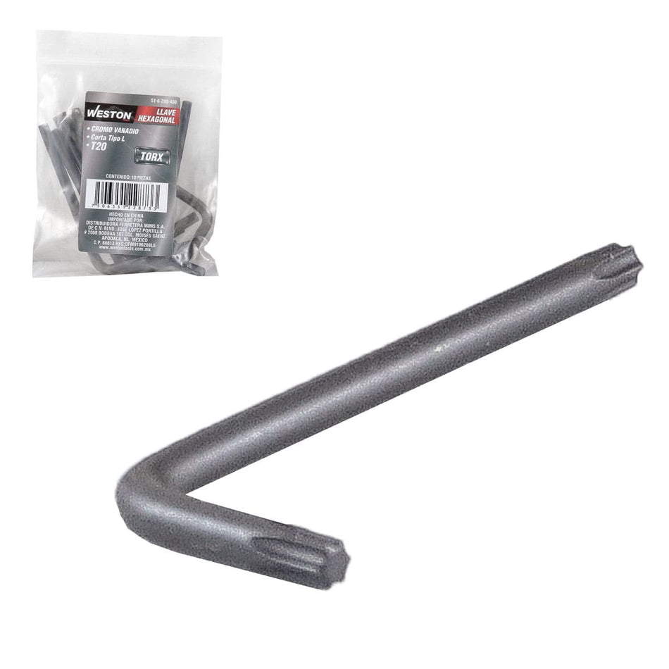 LLAVE HEX; L PUNTAS TORX CORTA CrV  T20