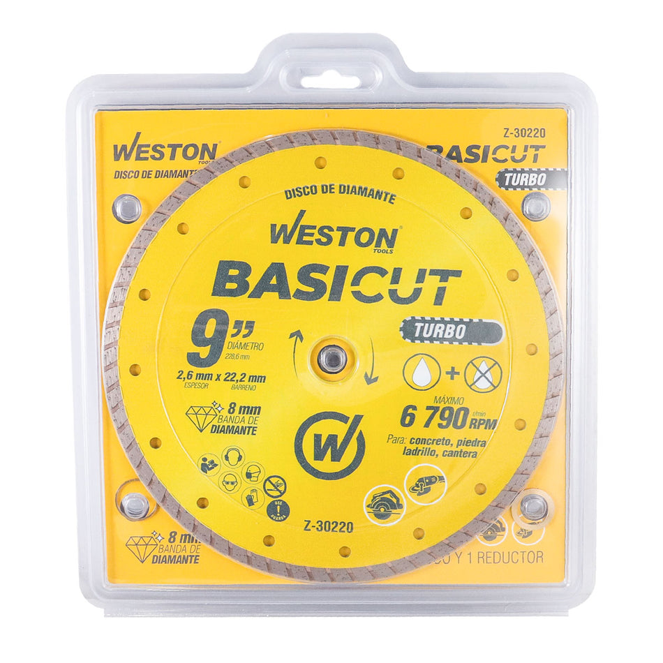 DISCO DE DIAMANTE RIN TURBO 9" BASICUT,