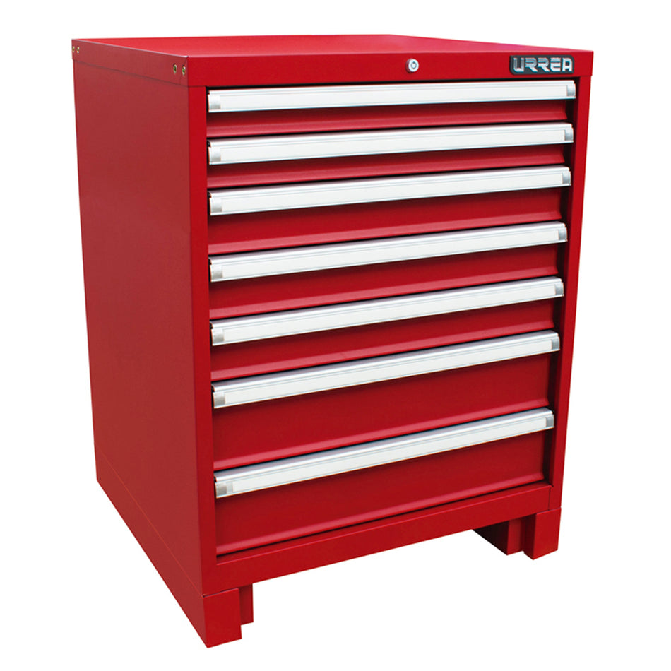 Gabinete fijo con 7 gavetas color rojo serie X 28" Urrea X28F7