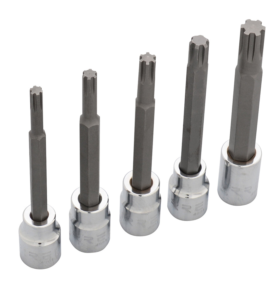 Juego de dados con punta ribe cuadro de 3/8", 5 piezas Urrea 4991M5