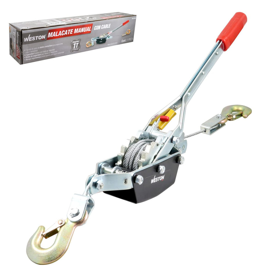 MALACATE MANUAL C/CABLE 1 TON, WESTON