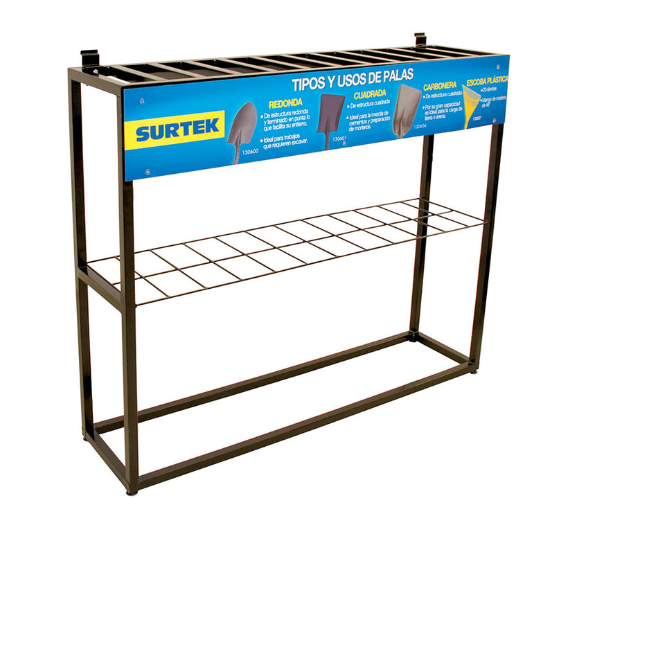 Rack de piso para palas y escobas 122 x 30 x 102 cm Surtek RPALA