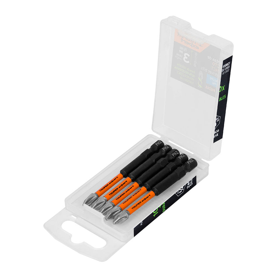 Estuche con 5 puntas de cruz PH2 de impa