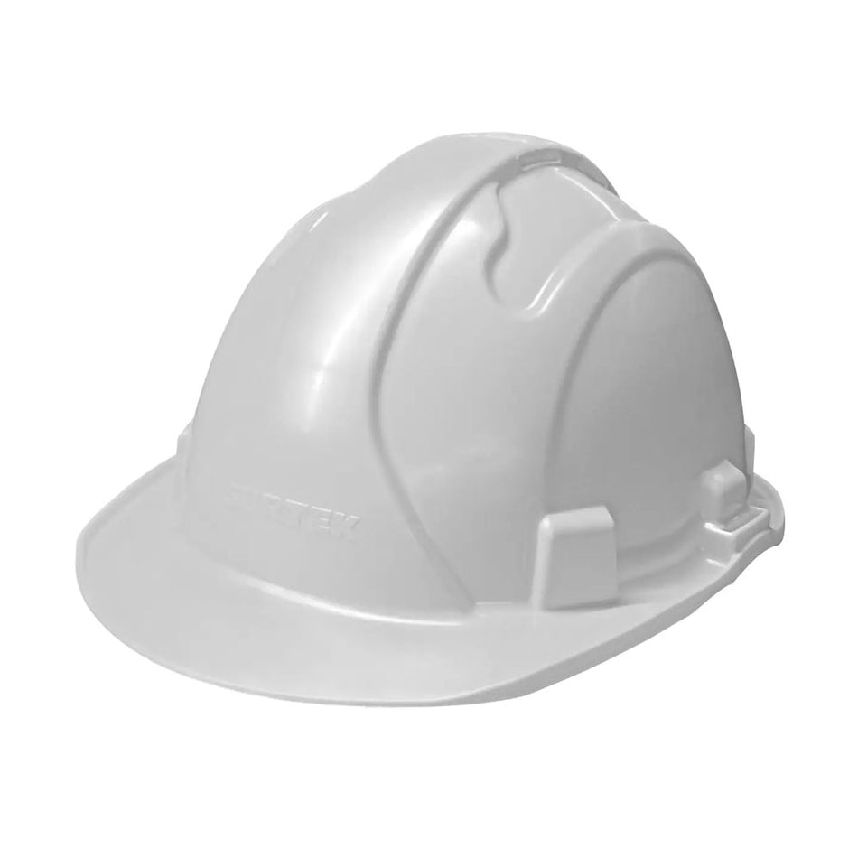 Casco de seguridad con ajuste de intervalos de 4 puntos, color blanco Surtek CASB