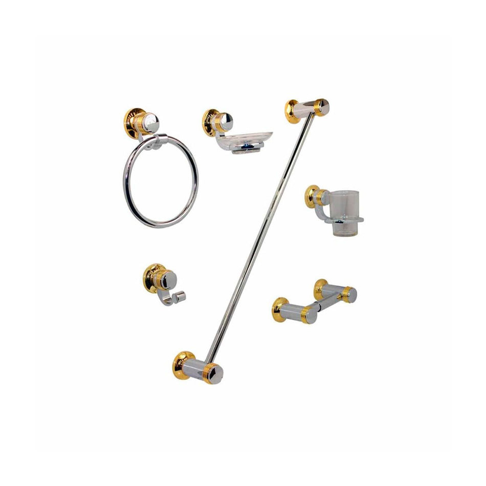 JGO.ACCESORIOS P/BAÑO ORO-CROMO ( ASIA )