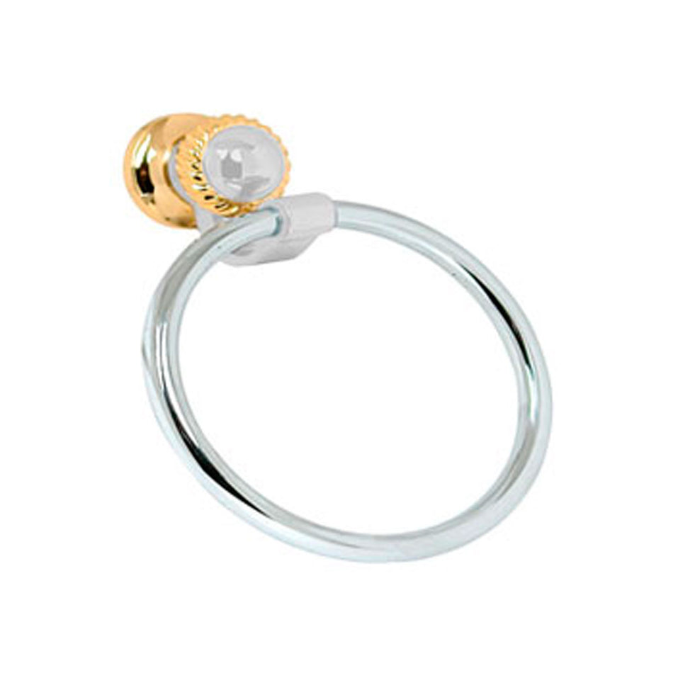 TOALLERO DE ARGOLLA BLANCO-ORO, RUGO