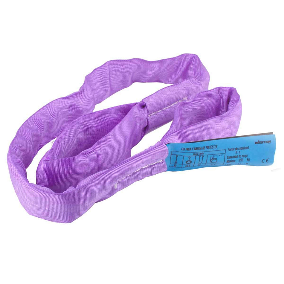 ESLINGA OJO A OJO POLIESTER MORADA 1.2M