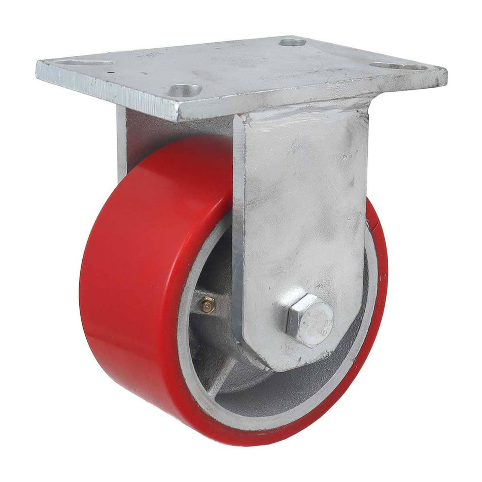 RODAJA FIERRO VACIADO C/PU ROJA FIJA 6"